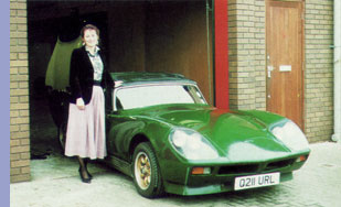 Julia Latham-Jackson with Latham F2 outside the new Bicester factory unit. It's small but modern and tidy and potentially efficient.