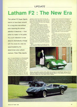 Julia Latham-Jackson with Latham F2 outside the new Bicester factory unit. It's small but modern and tidy and potentially efficient.